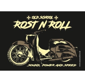 Aufkleber Rost N Roll Old School Sound Power and Speed - gratis