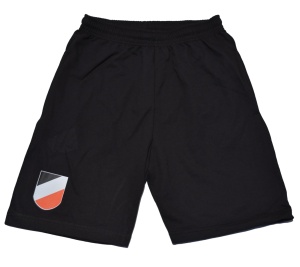 Joggingshort Wappen schwarz weiß rot