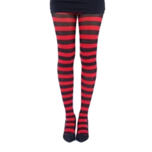Strumpfhose schwarz/rot gestreift Strumpfhose schwarz/rot gestreift